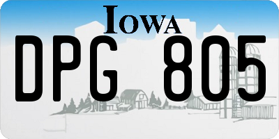 IA license plate DPG805