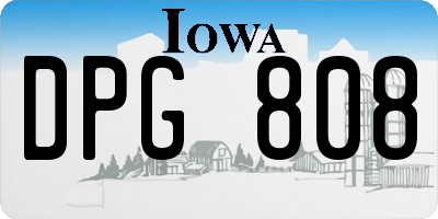IA license plate DPG808