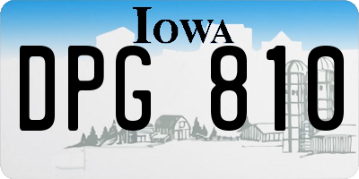 IA license plate DPG810