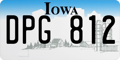 IA license plate DPG812
