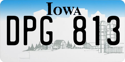 IA license plate DPG813