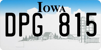 IA license plate DPG815