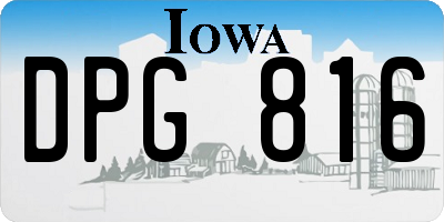 IA license plate DPG816