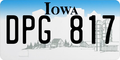 IA license plate DPG817