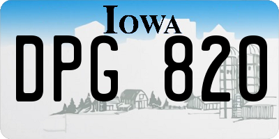 IA license plate DPG820