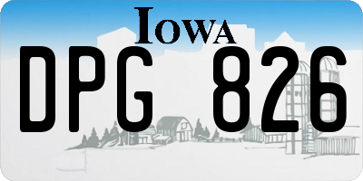 IA license plate DPG826