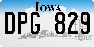 IA license plate DPG829