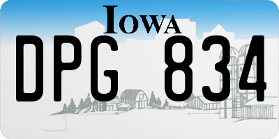 IA license plate DPG834