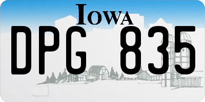 IA license plate DPG835