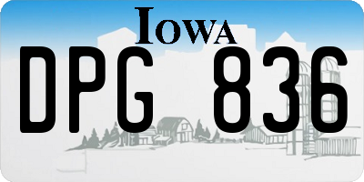 IA license plate DPG836