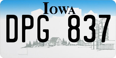 IA license plate DPG837