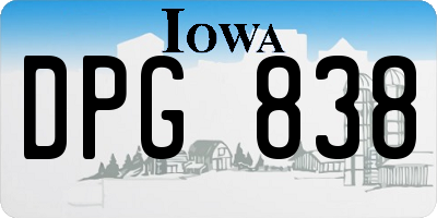 IA license plate DPG838