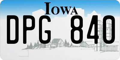IA license plate DPG840