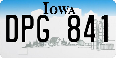 IA license plate DPG841