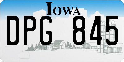IA license plate DPG845