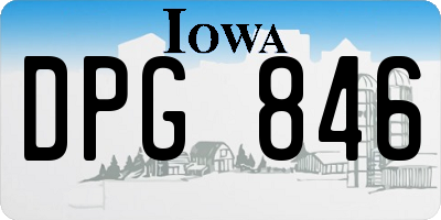 IA license plate DPG846
