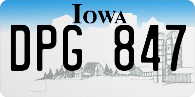 IA license plate DPG847
