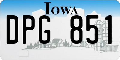 IA license plate DPG851