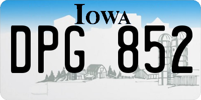 IA license plate DPG852
