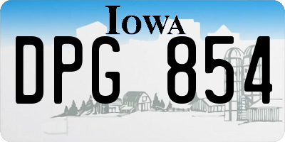IA license plate DPG854