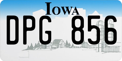 IA license plate DPG856