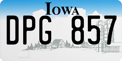 IA license plate DPG857