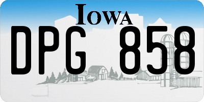 IA license plate DPG858