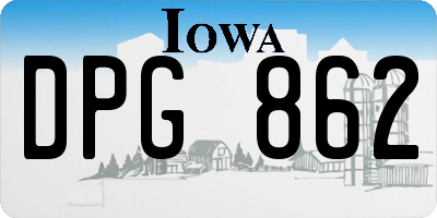 IA license plate DPG862