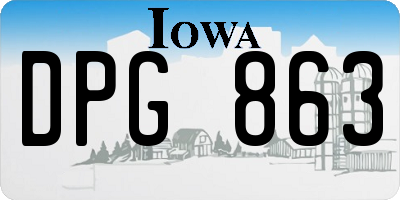 IA license plate DPG863