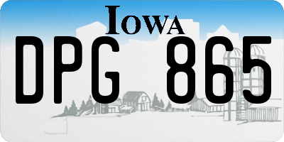 IA license plate DPG865