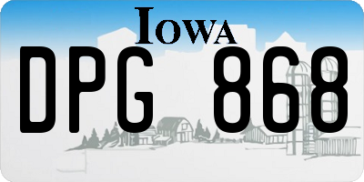 IA license plate DPG868