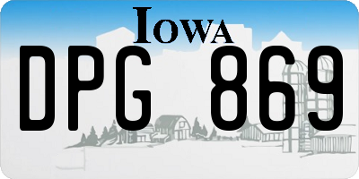 IA license plate DPG869