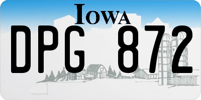 IA license plate DPG872