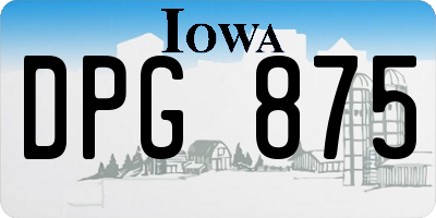 IA license plate DPG875