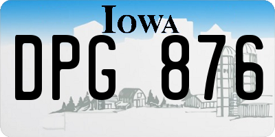 IA license plate DPG876
