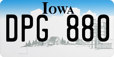IA license plate DPG880
