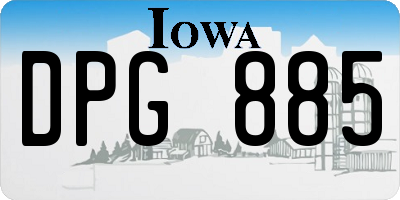 IA license plate DPG885