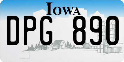 IA license plate DPG890