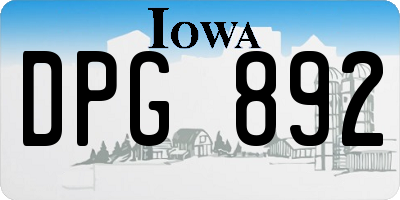 IA license plate DPG892
