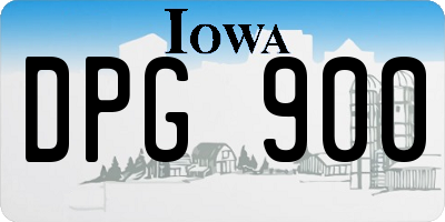 IA license plate DPG900