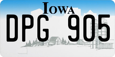 IA license plate DPG905
