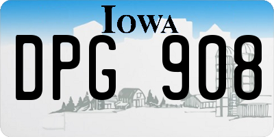 IA license plate DPG908