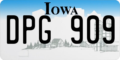 IA license plate DPG909