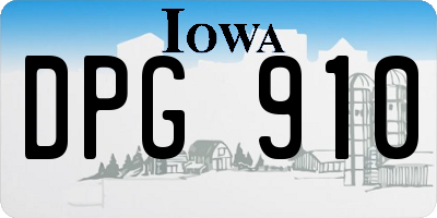 IA license plate DPG910