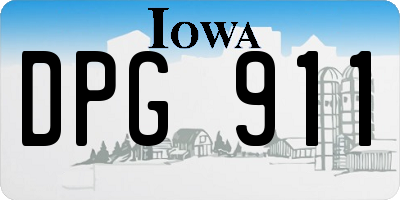 IA license plate DPG911