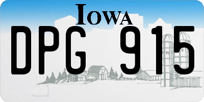 IA license plate DPG915