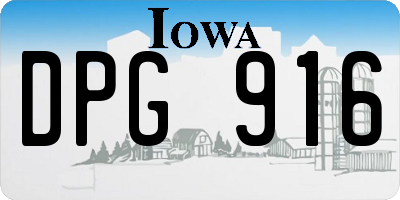 IA license plate DPG916