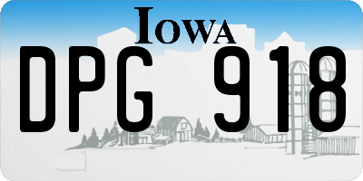 IA license plate DPG918