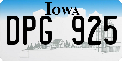 IA license plate DPG925