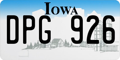 IA license plate DPG926